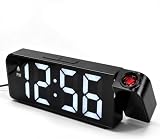 XunHe Projektionswecker für Schlafzimmer, 180° Digitaler Projektionsweckers