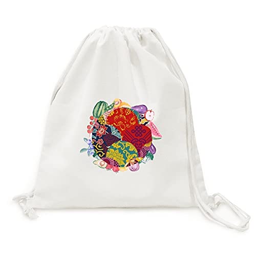Sac en tissu pliable de style japonais grand sac pour fruits et légumes à sangle