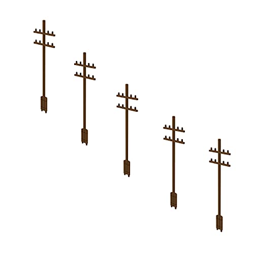 KILOKITS 1/35 5PCS Telegraph Poles 2 Cross Bars Model Kits WWII Military Diorama Building Accessories