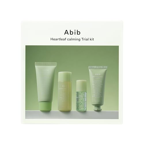 Abib Heartleaf Calming Trial Kit (Heartleaf foam 1.01 fl oz, Calming toner 1.01 fl oz, TECA capsule serum 0.50 , crème 0.67 fl oz)