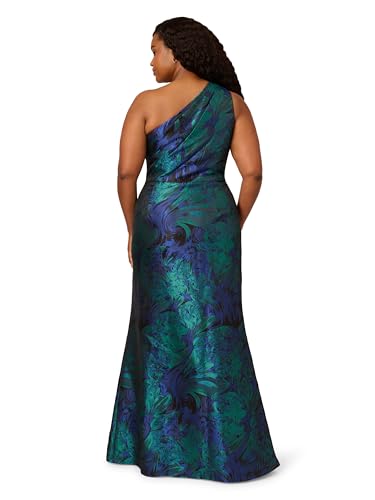 Image of Adrianna Papell One Shoulder Jacquard Gown