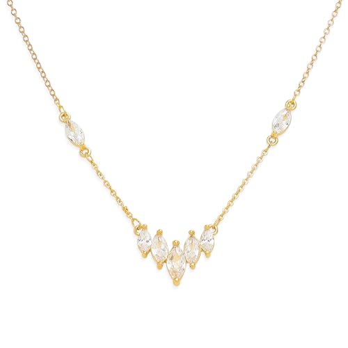 Sparkly Rhinestone Pendant Necklace for Woman, Dainty Cubic Zirconia Crystal Adjustable Chain Choker Necklaces Prom Wedding Fashion Jewelry Birthday Gift