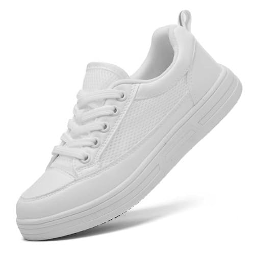 V-Janiffy Womens White Non Slip Work Shoes White Food Service Slip Resistant Work Shoes White Womens Nursing Shoes.