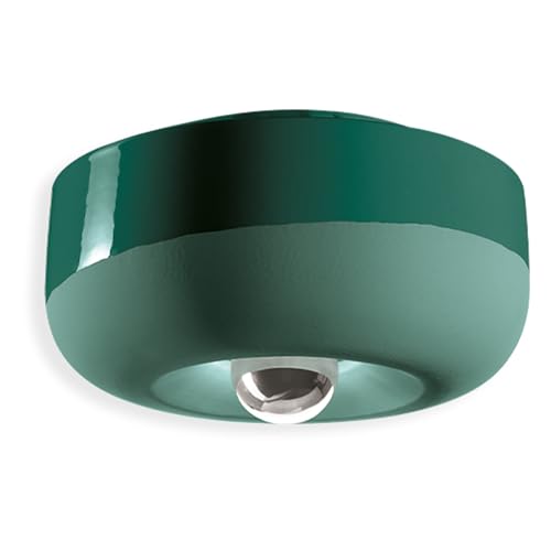 Plafonnier 1 lumière Bellota C2542 vert bouteille pour un salon vintage chic