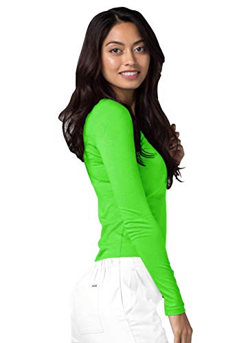 Image of Adar Womens Comfort Long Sleeve T-Shirt Underscrub Tee - 2900 - Neon Lime Green - M