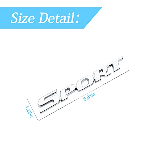 3D Metal Sport Sticker For Car, Styling Personalise Sport Emblem Decal, Auto Badge Stickers Car Exterior Decoration Accessories, 3D Stickers For Trunk Side Fender Rear Tailgate (Silver) #TOP1
