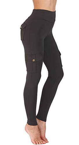Harem Yoga - Leggings deportivos para mujer que evacuan la humedad con bolsillos Gris gris L Cover