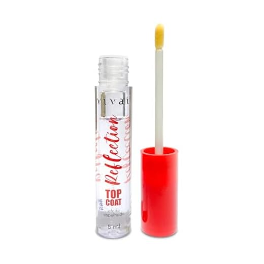 Brilho Labial Incolor Vivai Top Coat Gloss Espelhado Hidratante com Efeito Molhado para Lábios Saudáveis e Macios