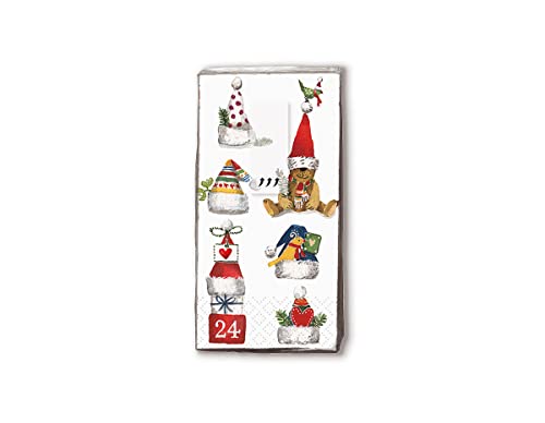 PAÑUELOS XMAS CAPS 11x5,5cm. -10u.-