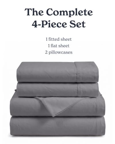 Image of Beckham Hotel Collection 100% Cotton King Sheet Set, 4-Piece, Dark Gray
