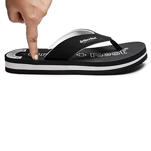 Image of Ortho + Rest 100% Comfort Extra soft Men's Black Flip-Flops-6 (M555BLACK6)