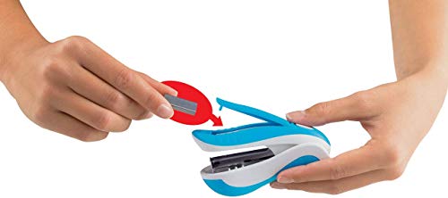 Maped Ergologic Heftgerät für Heftklammern Nr. 10, integrierte Heftklammern und Heftklammern, inkl. 1 Box mit 400 Klammern, Blau
