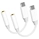 2 Pack USB-C auf 3,5 mm Jack Adapter, USB-C auf Aux Kopfhöreradapter, 3,5 mm Aux auf USB-C für iPhone 15 Serie, iPad Pro/Air, Samsung, HUAWE1, Xiaom, OnePlus, Sony, Google und mehr USB-C Geräte