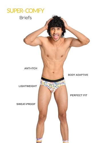 Image of Bummer Men's Printed Micro Modal Briefs Underwear | Ultra Soft & Breathable | Combo Pack of 2