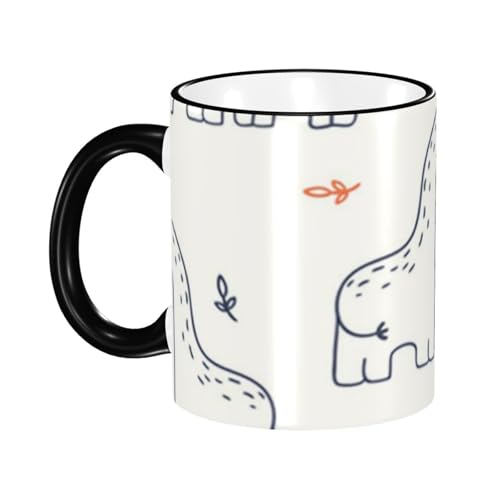 330ml 環境に優しいセラミックマグカップ ユニークなデザイン 美しく実用的(動物のかわいいキャラクター柄 赤ちゃんキリンの生活 野生のケア 漫画)