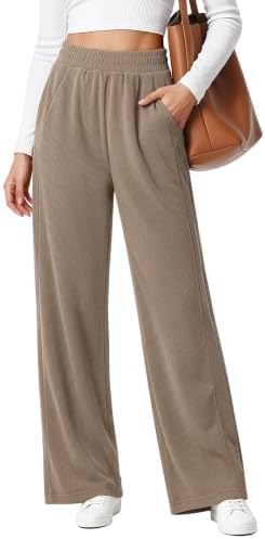 HMIYA Cordhose Damen Weites Bein Stoffhose Mit Taschen | Baumwolle, Elastischer Bund, Herbst, Cordstoff, Lockere Passform, Hochwertig Freizeithose, Alltag