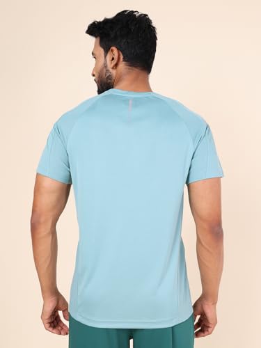 Image of Rupa Colors Mens PLAYSURE Dry FIT Raglan Sleeve Round Neck Activewear T-Shirt | 100% Polyester Fabric | Reflective Logo | Regular Fit