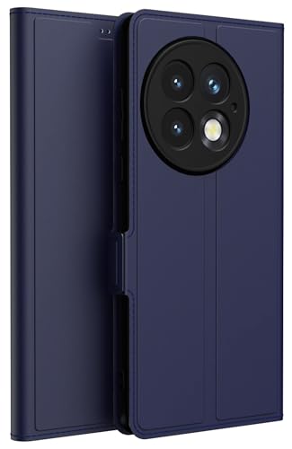 Image of Kapa Noble Slim Magnetic Leather Flip Case Cover for OnePlus 13 | Card Holder Stand Flip Wallet Case (Blue)