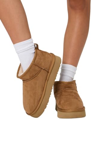 Women's Black Faux Fur Lined Suede Ankle Snow Boots for Winter Comfort2