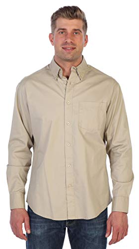 Gioberti Mens 100% Cotton Long Sleeve Casual Twill Oxford Shirt