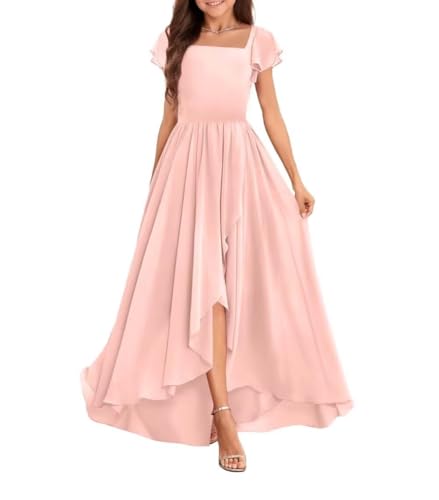 Junior Bridesmaid Dresses Chiffon Flower Girl Dress Pleated Girls Bridesmaid Dress Short Sleeves3