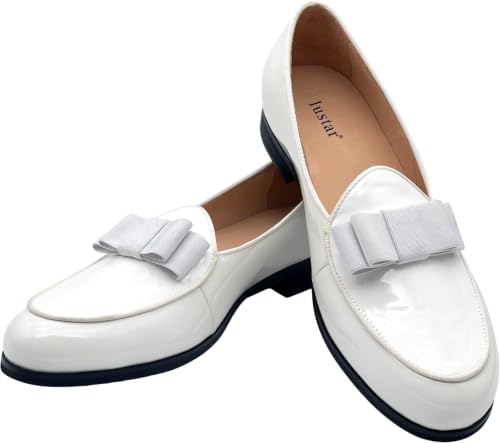 Image of Justar Men's Black Tuxedo Shoes Belgian Loafers Slip-on Patent Leather Dress Shoes Prom Shoes