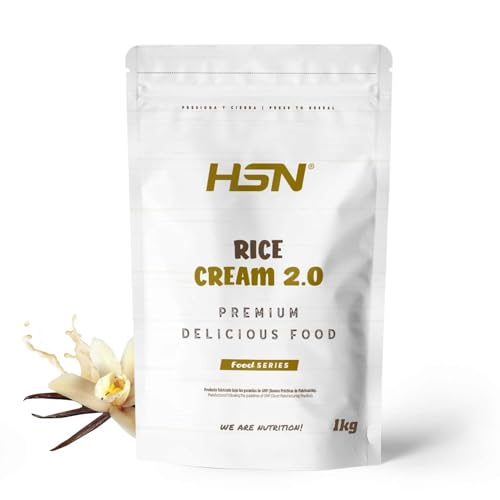 HSN Crema de Arroz 2.0 | Vainilla 1 Kg = 33 Tomas por Envase | Sin Azúcares Añadidos, 100% Carbohidratos Puros | Textura Extra-Fina y Cremosa | Ideal Rice Porridge | No-GMO, Vegana, Sin Gluten