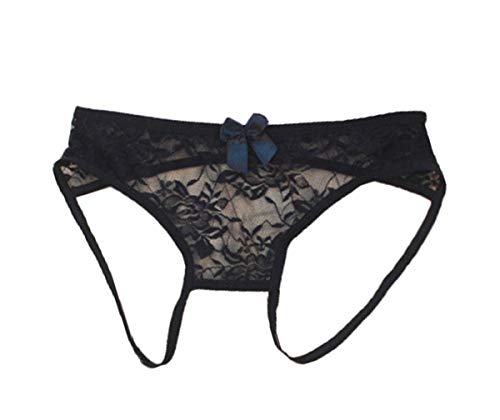 HitZoom Women Lace Sexy Bandage Underwear (One Size, 3#Black)