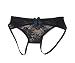HitZoom Sexy Women Leopard Printing Open Croth Underwear, Black, One Size