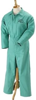 Black Stallion F9-32CA/PT Flame-Resistant 9 oz Cotton Coverall, Green, 3X-Large