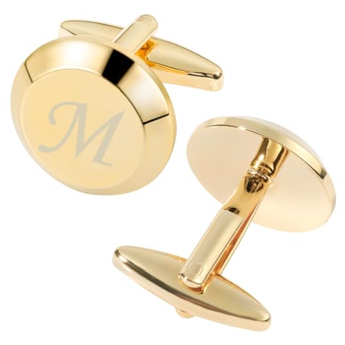 GWD Cufflinks for Men Stainless Steel Initial Cuff Links Alphabet Letter A-Z Groom Father Gift2
