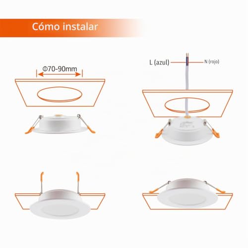 Foco empotrable LED 230V plano DA LIGHT de alta durabilidad con protección IP54 para baño 5