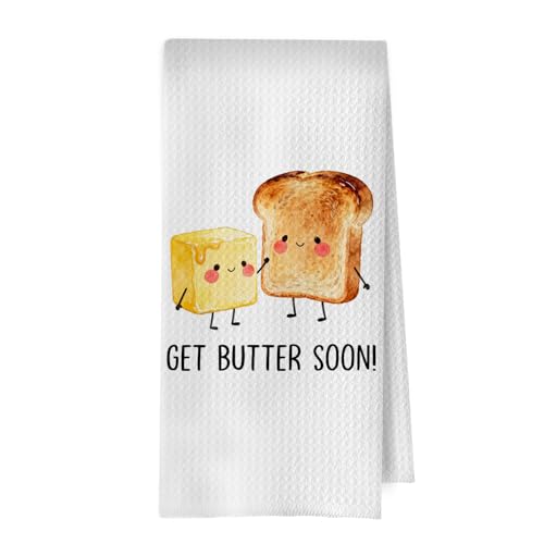 Image of Get Well Gifts for Women - Funny Heartfelt Recovery Wishes Decorative Waffle Dish Towels, Surgery Recovery Gift Hand Towel, After Surgery Gifts Tea Towel, 16x24 Inches
