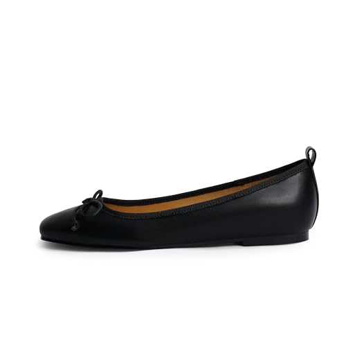 Image of Modatope Womens Flats Ballet Ballerina Flats for Women | Bow Bowknot Square Toe Slip on Flats, Dressy Comfort Ballet Shoes for Work, Driving, School, Travel & Daily Outings