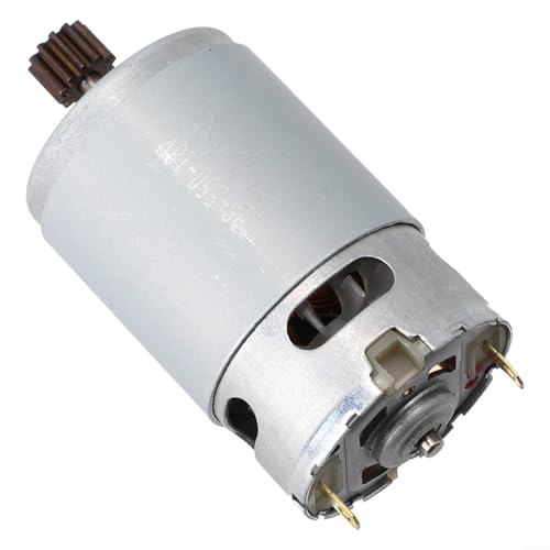 Snugawarm Motor CC de 12 dientes de repuesto para taladro inalámbrico GSR 1800-LI - Motor de engranaje de metal de 18 V con 10 mm de diámetro, acabado plateado y negro, compatible con GSR1800-LI