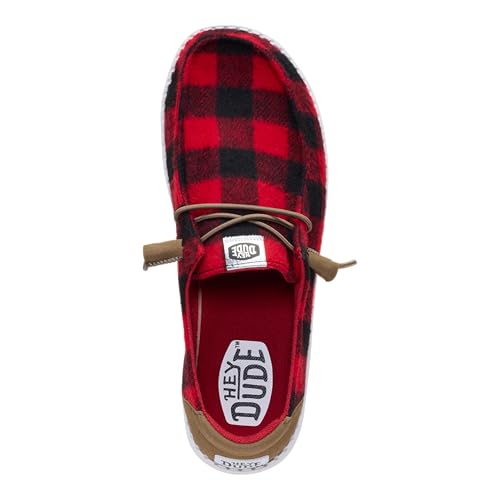 Image of HEYDUDE Wendy Buffalo Plaid | Women's Shoes | Women's Slip-on Loafers | Comfortable & Light-Weight