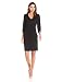 Lark & Ro Women's 3/4 Sleeve Ponte Sheath Dress, Black, 8