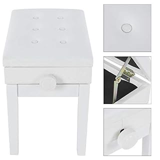 Bigking Chaise de Piano, Banc de Piano à Hauteur réglable Banc de siège rembourré en PU(Blanc) - Les Beatles, Paul McCartney, John Lennon, RIngo Starr, George Harrison Bigking Chaise de Piano, Banc de Piano à Hauteur réglable Banc de siège rembourré en PU(Blanc) – Image 5