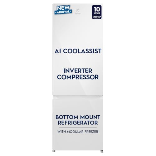 Image of Electrolux 335L 1 Star Frost Free Bottom Mount AI Refrigerator, EBM3402L-W