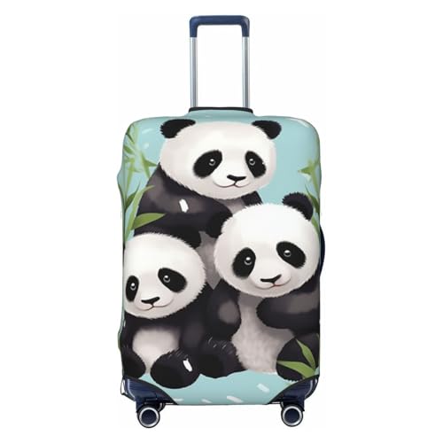 Travel Luggage Cover for Suitcase Tsa Approved, Washable Elastic Suitcase Protector, Cute Pandas Suitcase Cover Anti-scratch Baggage Cover Fits 22-24 Inch Luggage Sleeve Large