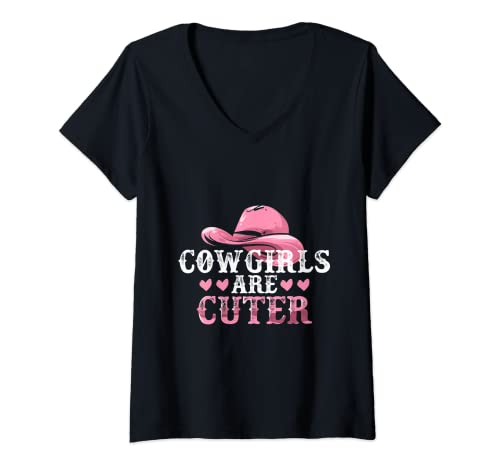 Mujer Western Texas Cowboy Rodeo estilo para niñas amantes de los caballos Camiseta Cuello V