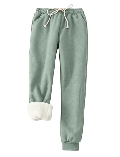 Image of Yeokou Women's Warm Sherpa Lined Athletic Sweatpants Joggers Fleece Pants
