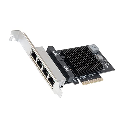 Image of IO CREST Quad 2.5 Gigabit Ethernet PCI Express PCI-E Network Interface Card 10 /100 /1000 /25000 Mbps RJ45 LAN Realtek RTL8125 Chipset, Black (SI-PEX24077)