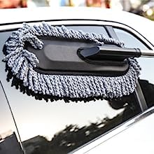 Image of Microfiber Car Cleaning Soft Brush Ideal as Mop Duster,Washing Brush with Long Handle,Dust Cleaner Car Wash Brush with Handle,Soft Brush Scratch Free,Cleaning Dashboard Multipurpose Car Brush Tool