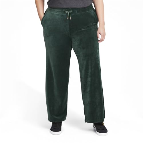 PUMA Womens Her Velour Wide Drawstring Pants Casual - Green - Size M