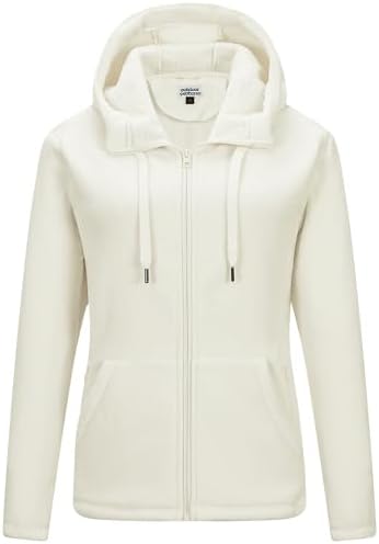 Outdoor Ventures Damen Fleecejacke mit Durchgehendem | 6 Taschen, Reißverschluss Hoodie, Warm, Leicht, Atmungsaktiv, Weich, Sweatjacke, Langarm Kapuzenjacke, Wandern, Outdoor