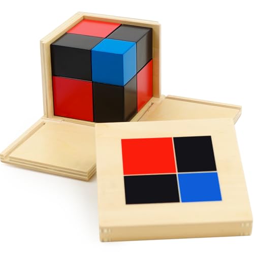 Image of Hidoggy Montessori Binomial Cube, Montessori Sensorial Learning Materials Math Toy for Toddlers, Kids