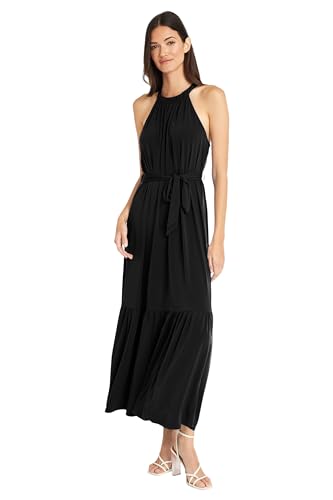 Maggy London Casual Sleeveless, Waist Tie, Maxi Unlined Halter Dresses for Women2