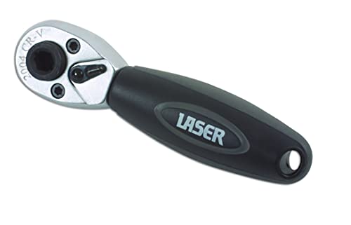 Laser 3723 Stubby Ratchet & Bit Driver 1/4"D, Chrome