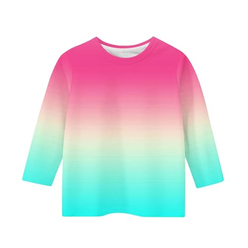 DDAPJ pyju 3/4 Sleeve Shirts for Girls Cute Polka Dot Print Crewneck Tunic Tops Casual Loose Pullover Tshirts 3-12 Years4